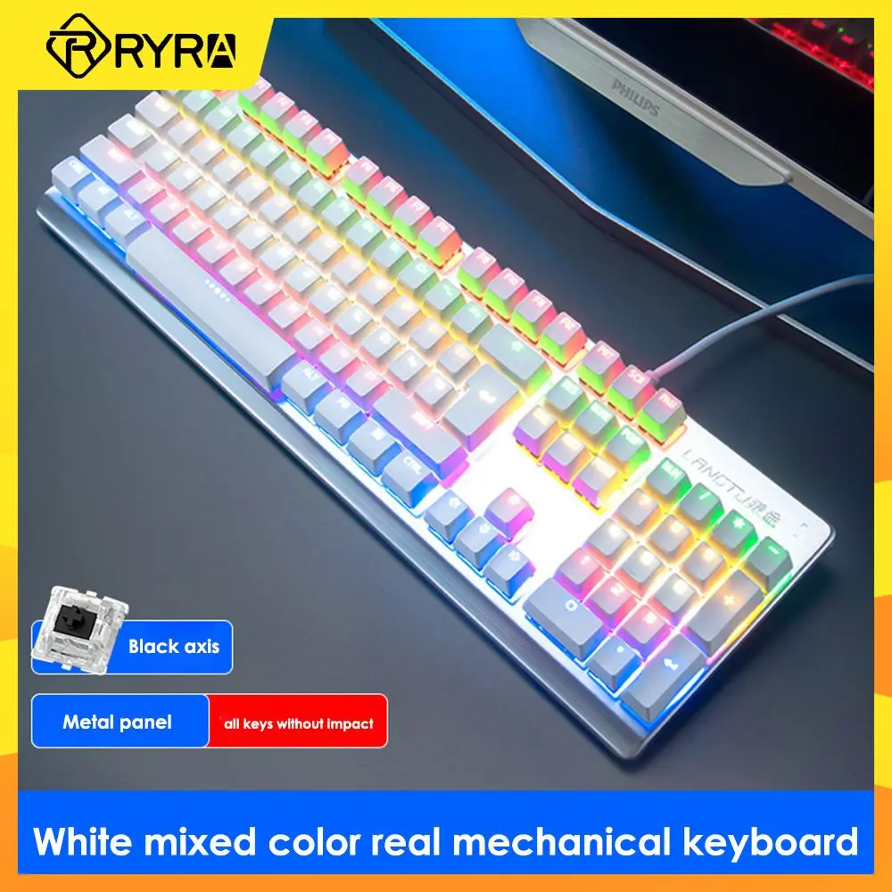 

RYRA Fast Response G800 104 Key Mechanical Keyboard Electronic Competition Game Office Keyboard Luminous Wired USB For Computer