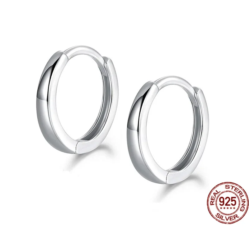 

Серьги-кольца из серебра 925 пробы с гладкой поверхностью