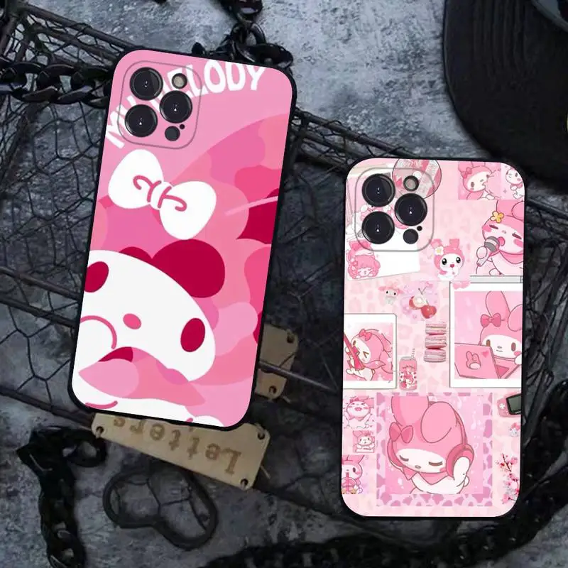 

Miniso MyMelodies Phone Case Silicone Soft for iphone 14 13 12 11 Pro Mini XS MAX 8 7 6 Plus X XS XR Cover