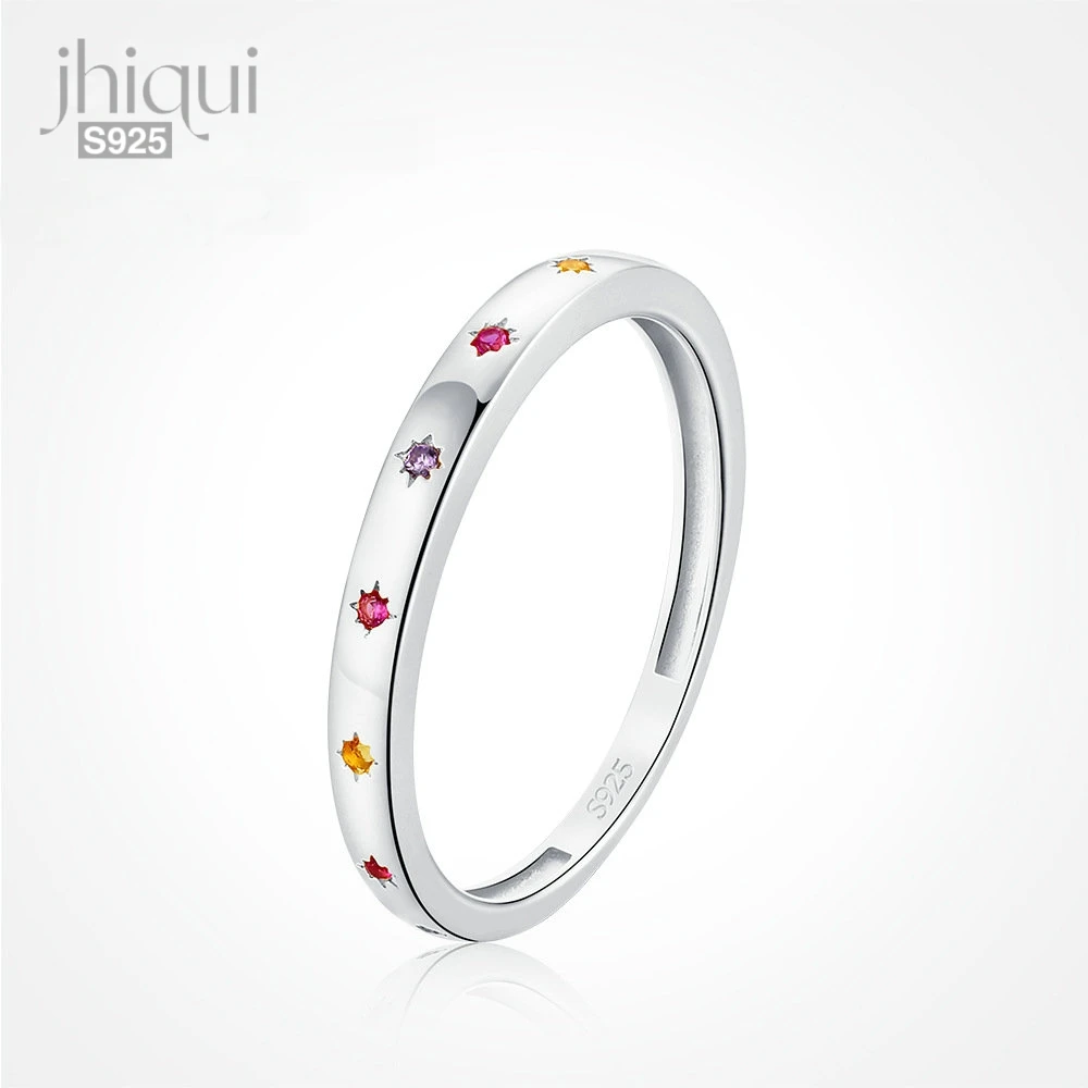 1pc Solid 925 Sterling Silver Zircon Fashion Rings for Women Fine Jewelry