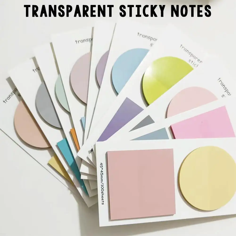 

Multi-color Transparent Notes Round Cute Message Marker Notepad Stationery Diary Stickers Stickers Student Y5X9