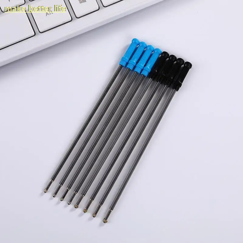 

10 Pcs/lot Rotating Metal Pen Refill Special Ballpoint Pen Refill Rod Cartridge Core Ink Recharge Black Blue Ink 11.6cm