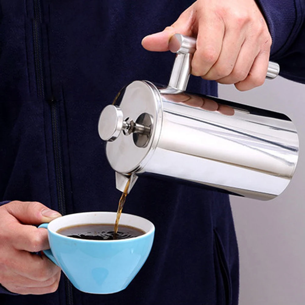 

French Coffee Brewing Press Filter Stainless Steel Tea Brewer Coffee Maker Glass Kettle Hand Punch Simple Pressure Pot Drinkware