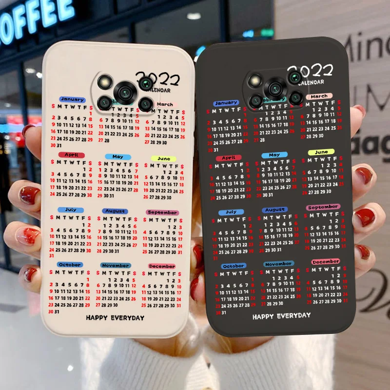 

Poco F3 Case 2022 Calendar Phone Case For Xiaomi Redmi Note 9s Case For Mi 11 Lite Redmi Note 10 9 8 Pro 10s 7s C31 Bear Cover