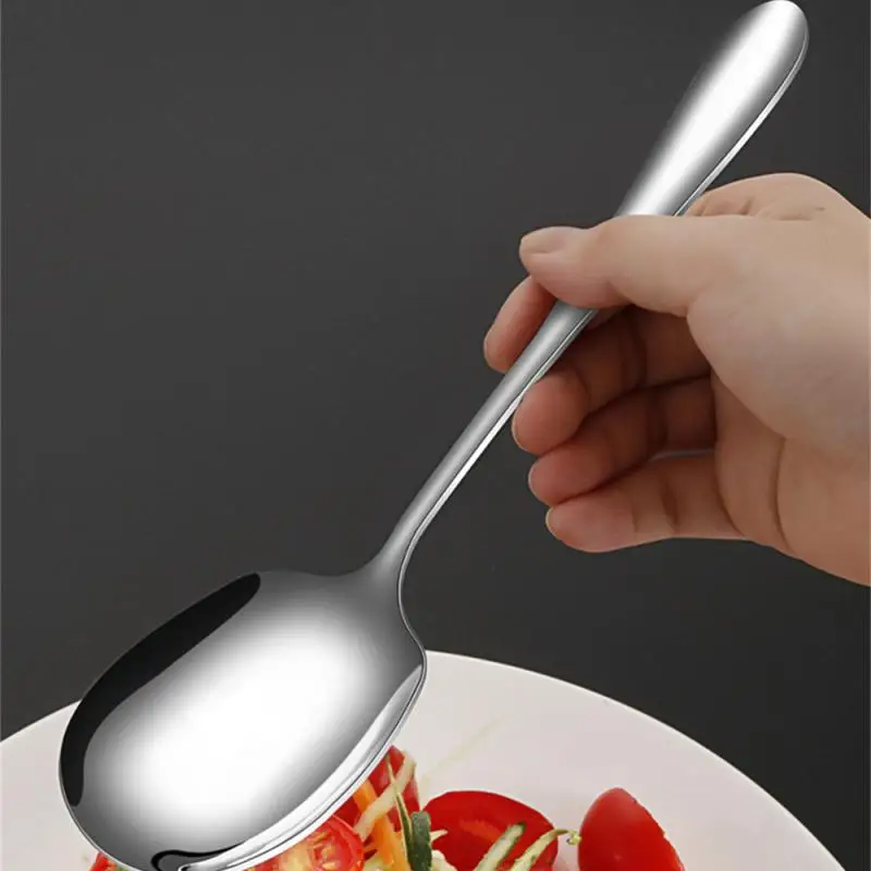 Большая ложка из нержавеющей стали столовые приборы для кухни риса пельменей