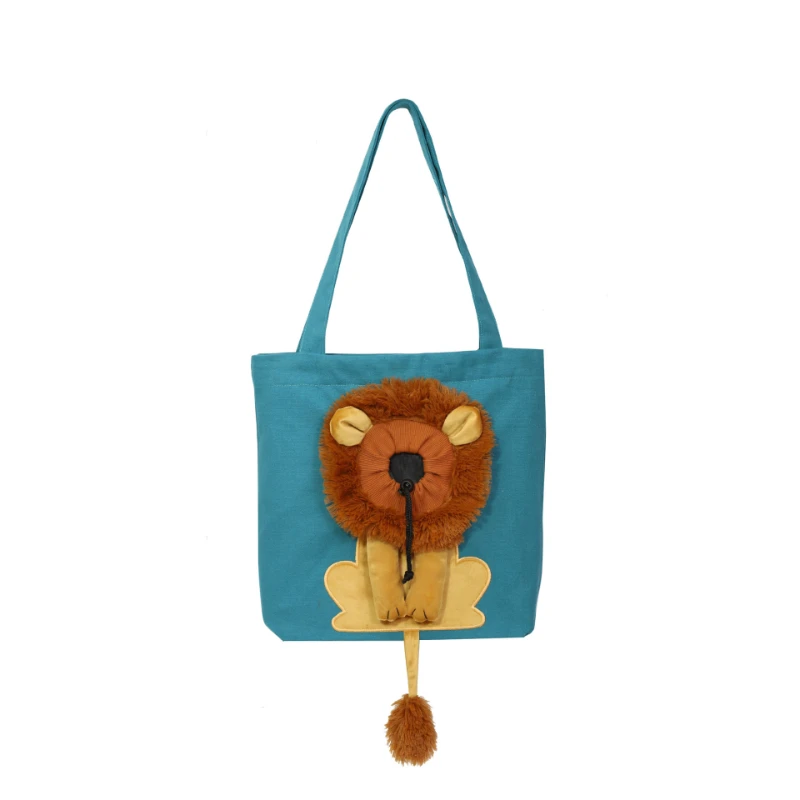 

Pet Canvas Shoulder Bag, Cute Lion-Shaped Shoulder Bag Portable Pet Carrying Chest Bag for Small Dogs and Cats