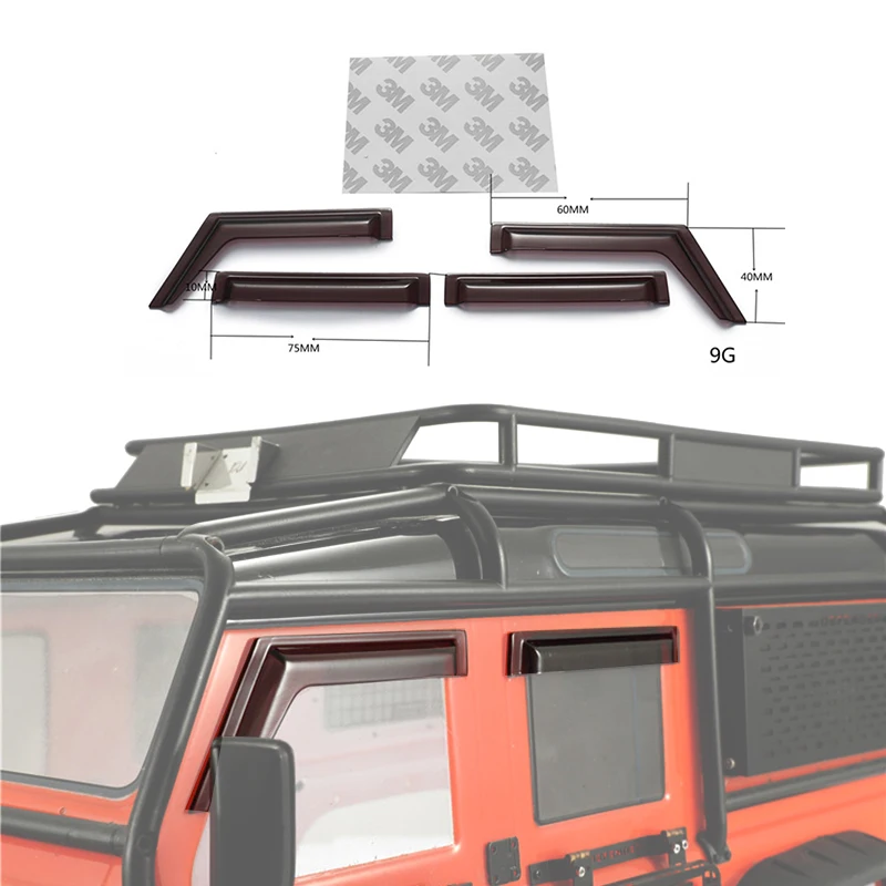

DJ Rain Block Acrylic Transparent Black Material for 1/10 Defender T4 D110 RC Crawler Upgrade Accessories Parts rc carros