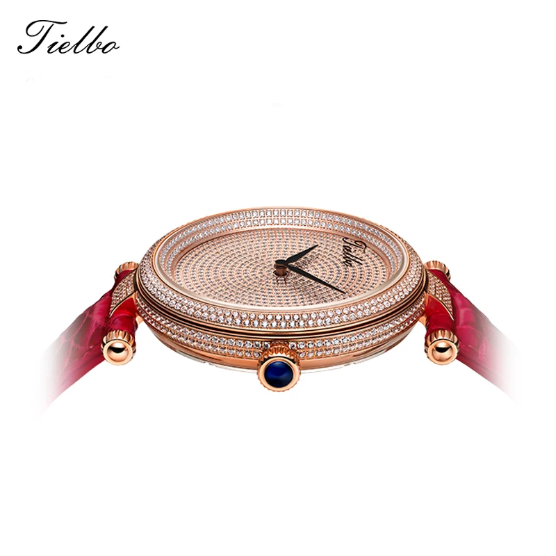 TIELBO Аутентичные швейцарские кварцевые часы для женщин водонепроницаемые