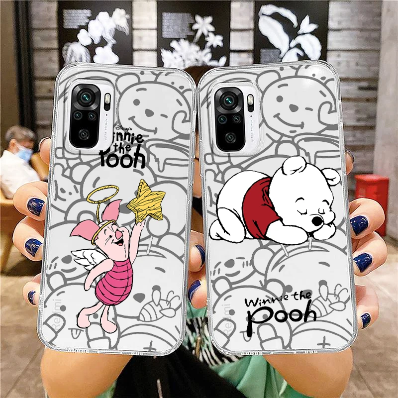 

Bear Disney Winnie Pooh Cute For Xiaomi Redmi Note 12 10 11 9 Pro Plus Speed 11S 11T 10S 9T 9S 8 5G Transparent Phone Case Cover