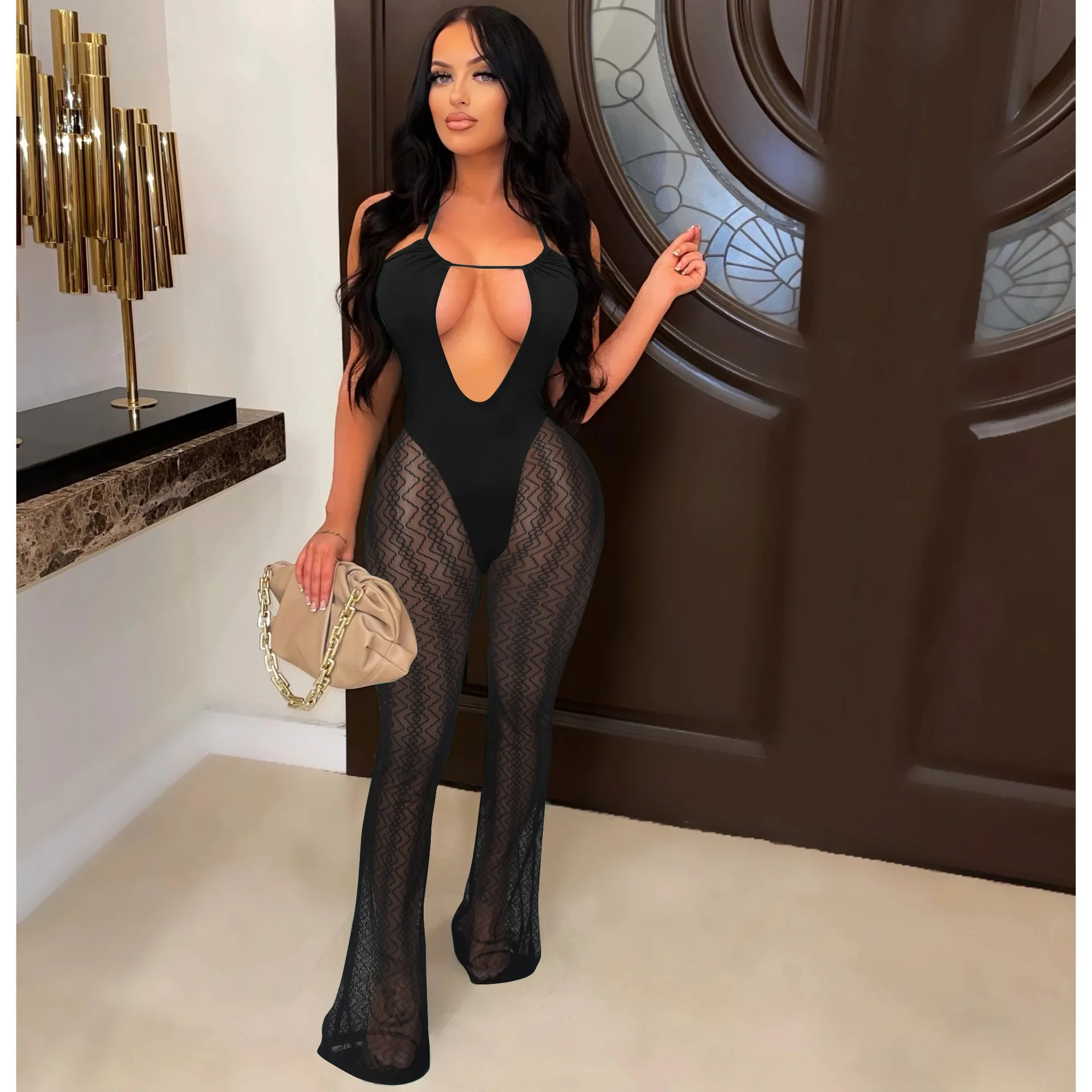 

Elegant Jumpsuits Women 2022 Female Overalls for Woman Sexy Club Party Outfits Birthday Combinations Rave Festival Clothing