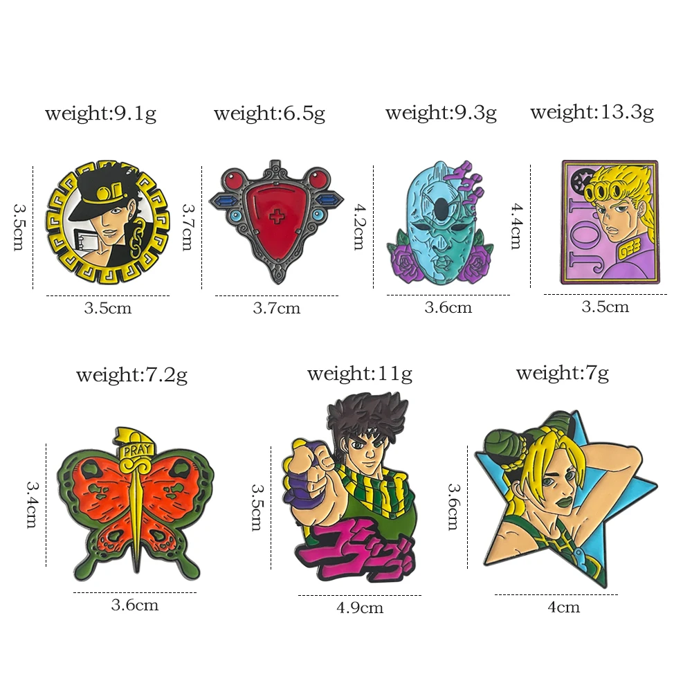 Anime JoJo Bizarre Adventure Enamel Pins Custom Brooches Higashikata Josuke Lapel Badges Cartoon Classic Japanese Jewelry Gifts images - 6