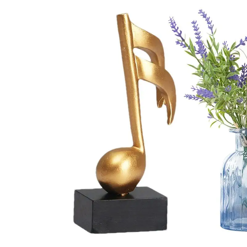 

Music Note Statue Black Base Desktop Resin Music Note Statue Novelty Home Ornament For Living Room Portable Statue For Bedroom
