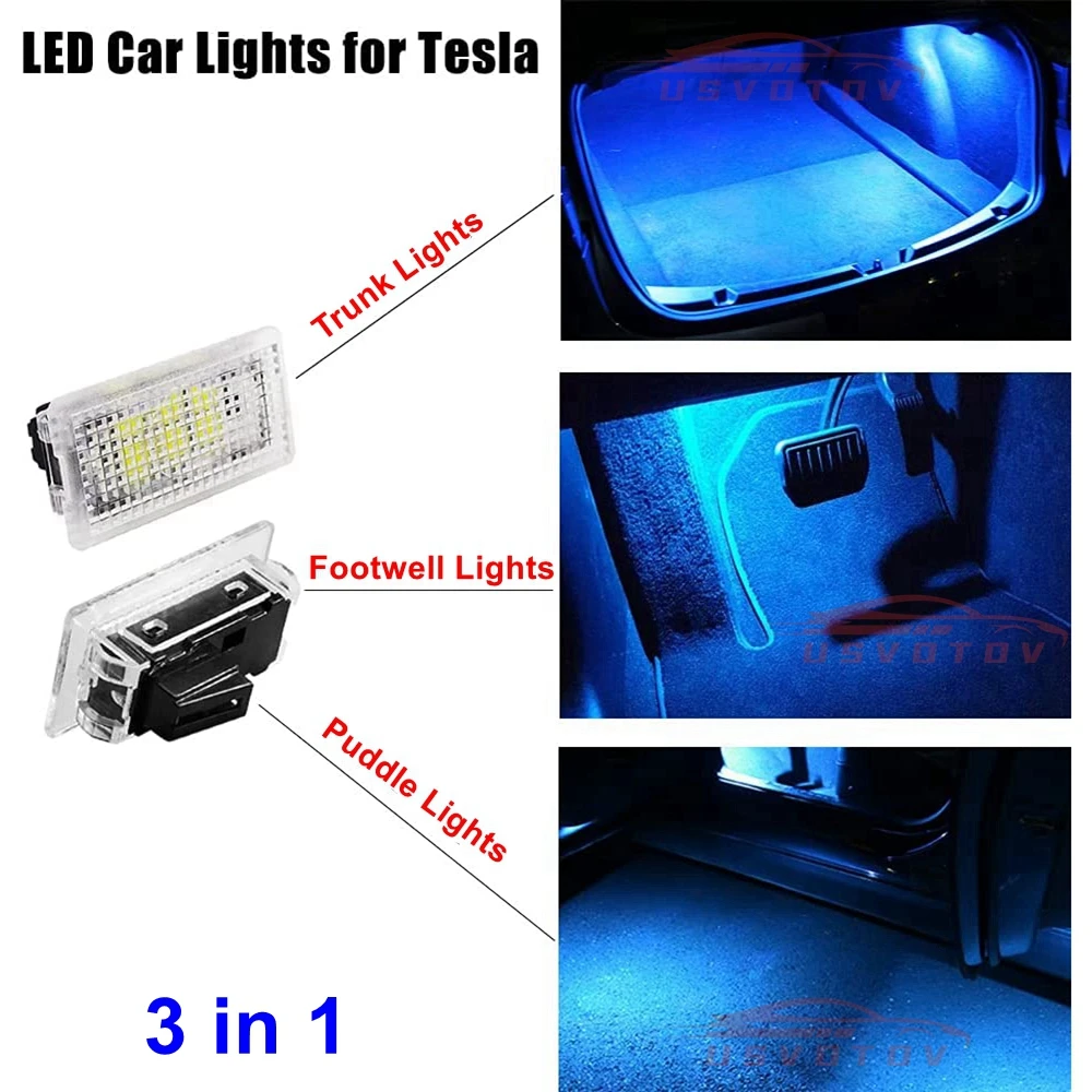 

Tesla Model 3 Y X S Replacement OEM Factory Dim Lamps To Brighter LED Atmosphere Lights Car Footwell Door Puddle Trunk Bulb 1PCS