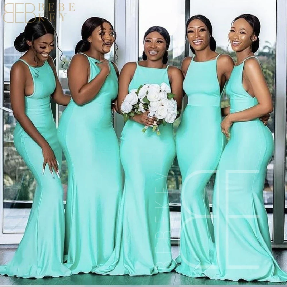 

Mint Green Satin Bridesmaid Dresses Bridesmaid Dress Woman Spaghetti Strap Dresses for Wedding Party Mermaid Elegant Gowns Robe