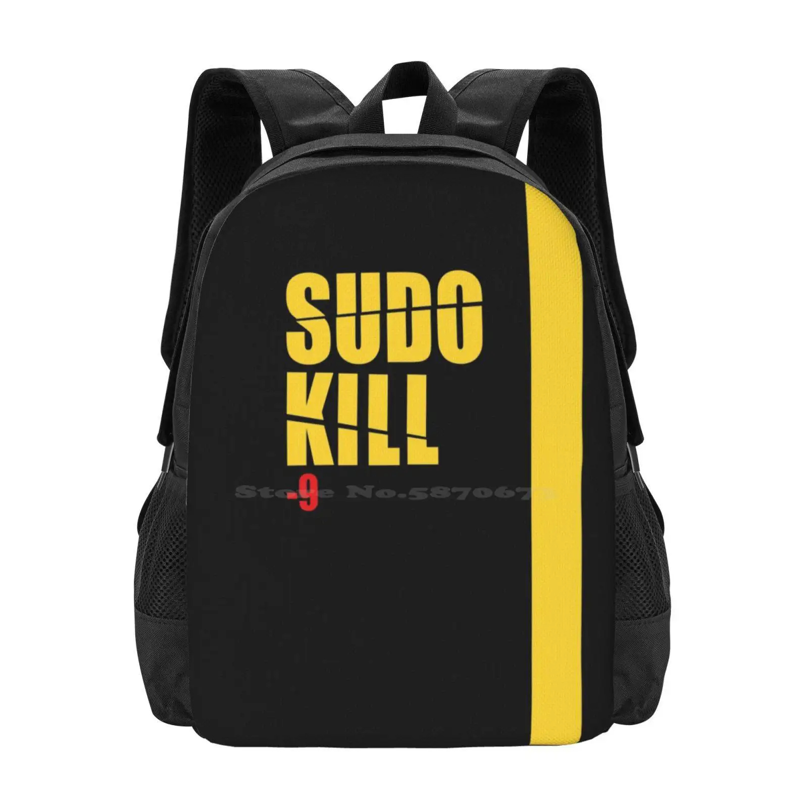 

Sudo Kill Yellow 3D Print Design Backpack Student Bag Linux Kill Shell Programmer Developer Software Engineer Code Devops
