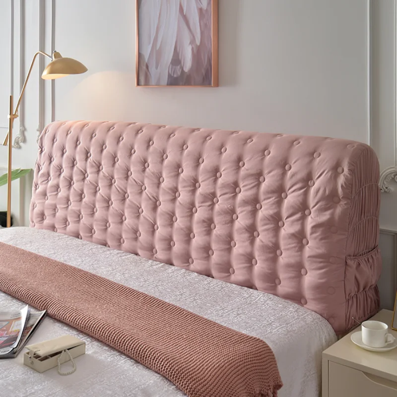 

Bed Head Broad Cover Dustproof Decorative Headboard Cover Solid Color Circle Pattern Bed Back Protector for Bedroom Deocr