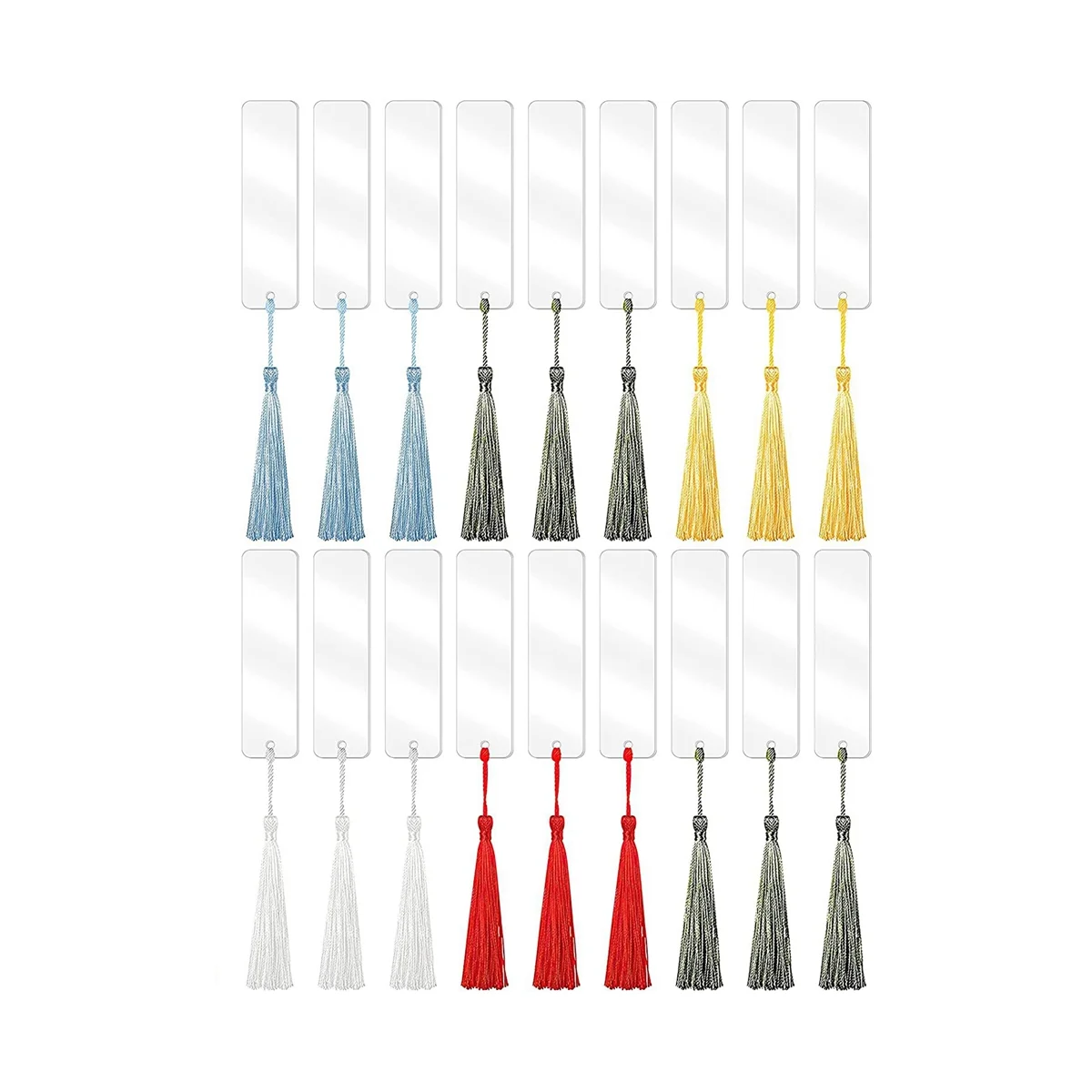 

Acrylic Bookmark Blanks,30Pcs Clear Acrylic Craft Bookmarks with 30 Pcs Multicolour Tassel for Gift DIY Bookmarks Crafts