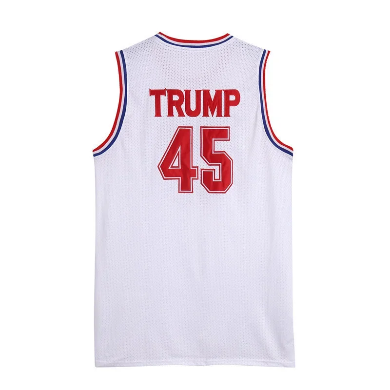 США Трамп #45 Баскетбольная Джерси Спортивная рубашка белые топы Быстросохнущий