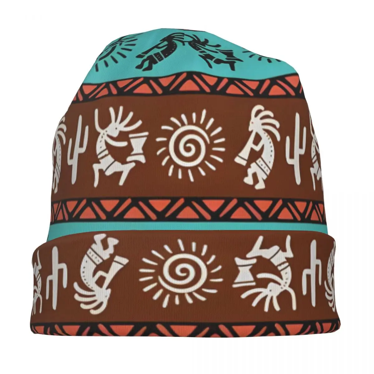 Kokopelli (3) Осенние женские тонкие шапочки двойные теплые шапки с капюшоном