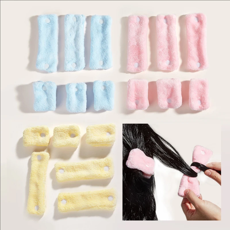 

6pcs Heatless Hair Curling Rod Lazy Curler Headband Soft Plush Lazy Curler Make Curly DIY Hairdressing Hair Styling Tool