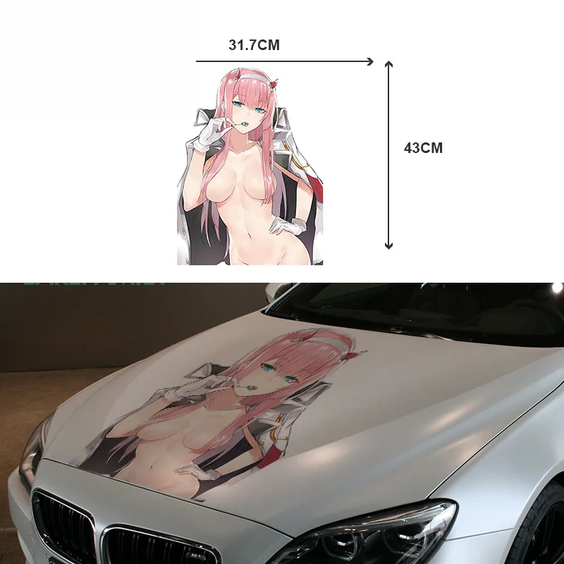 

Dawasaru Big Car Stickers for Darling In The Franxx Zero Two Anime Beauty Sexy Decals Vinyl Waterproof Car Wrap 43cm