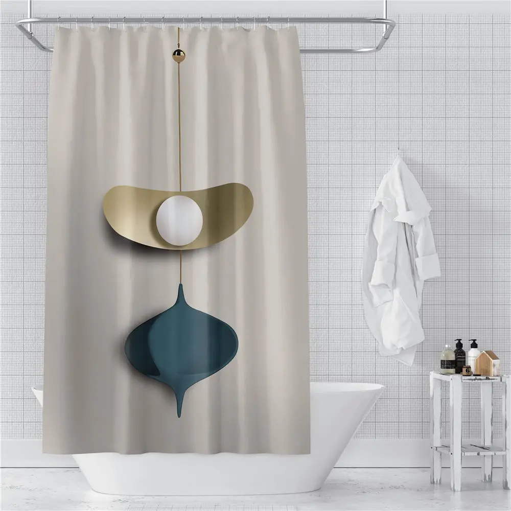 

Custom Stereoscopic Abstract Sphere Shower Curtains Hooks Bathroom Waterproof Bath Room Home Decor Decoration 3D Print 211201-26