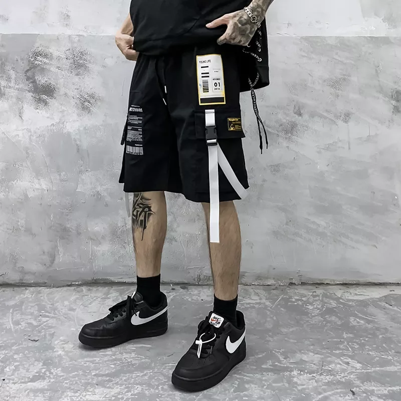 

Streetwear Summer Men Casual Shorts Hip Hop Ribbons Mens Shorts 2020 New Knee Length Bermuda Beach Shorts For Man M-XXXL
