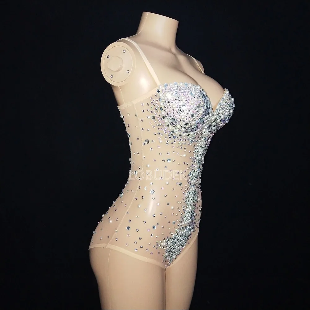 Соблазнительное прозрачное Сетчатое боди с V-образным вырезом эластичное