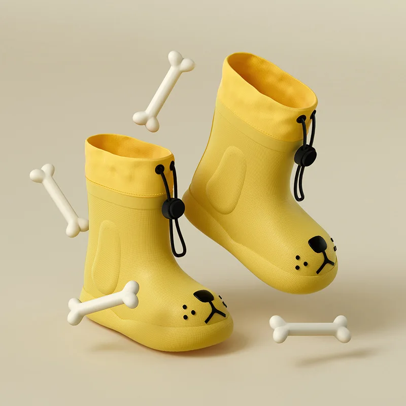 Children's Waterproof and Non-slip Student Baby Mid-barrel  Corset Rain Boots