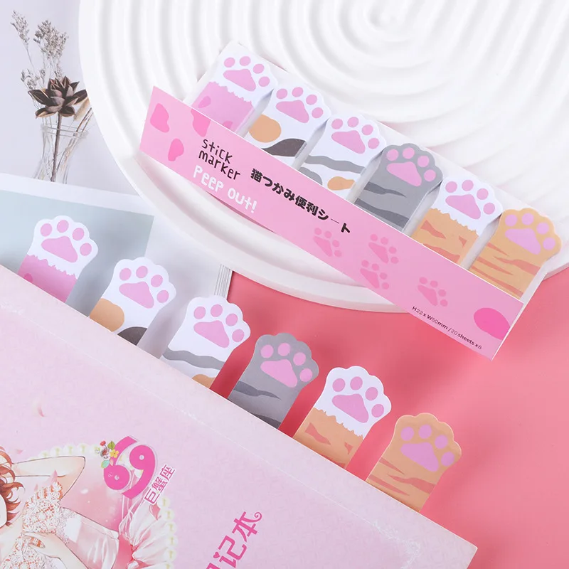 

Cat Paw Memo Pads Planner Index Stickers Sticky Notes Korean Stationery Notebook Bookmark Office Supplies