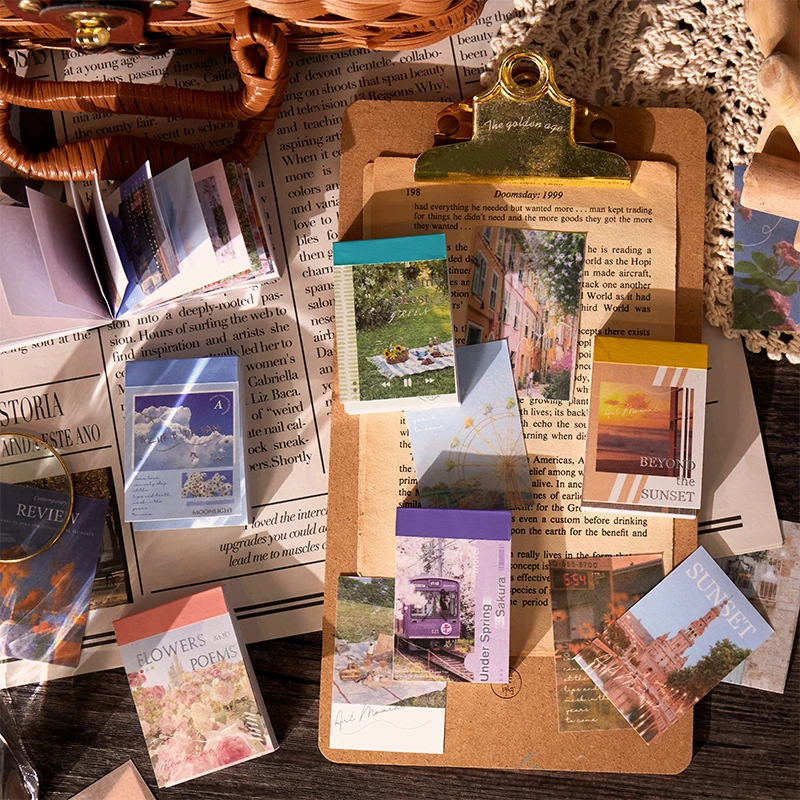 

50Pcs Magazine Photo Style Stickers Book Instagram Diary Planner Decorative Collage Phone Accessories Washi Paper Sticky Notes