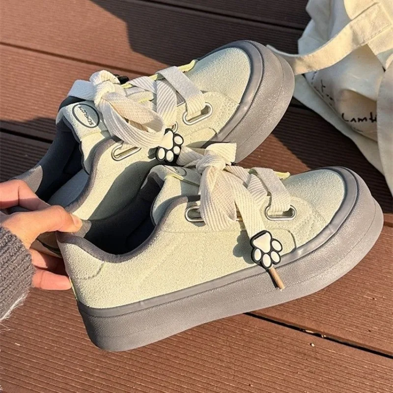 Женская парусиновая обувь SHANPA простая однотонная модная Осенняя спортивная на