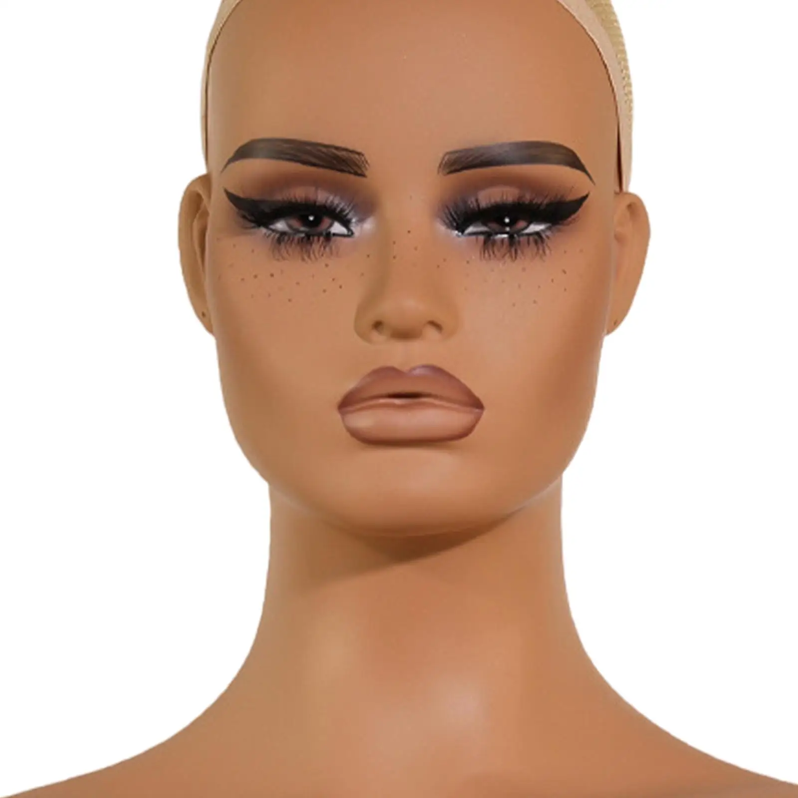 Голова манекена из ПВХ окружность головы 53 см с подставкой для макияжа подставка