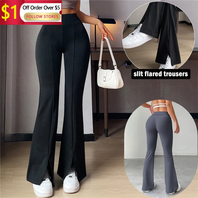 

New Spring Summer Casual Pants Women Korean Fashion Thicken High Waist Slim Wide Leg Pant Flare Trousers Women'S Pants 2023