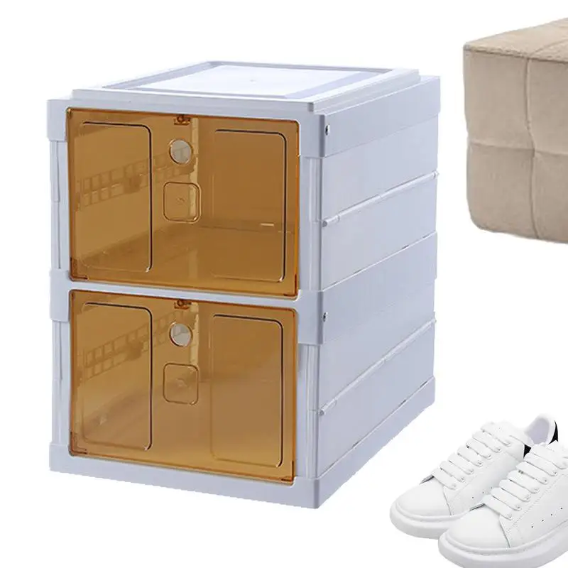 

Shoe Storage Boxes Foldable Shoe Box Organizer For Closet Portable Shoe Rack For Entry Way Foldable Shoe Boxes Fast Easy
