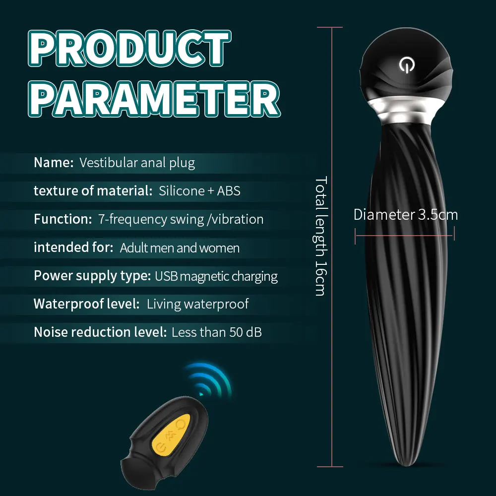 Анальная пробка с поворотом на 360 градусов массажер простаты дистанционным