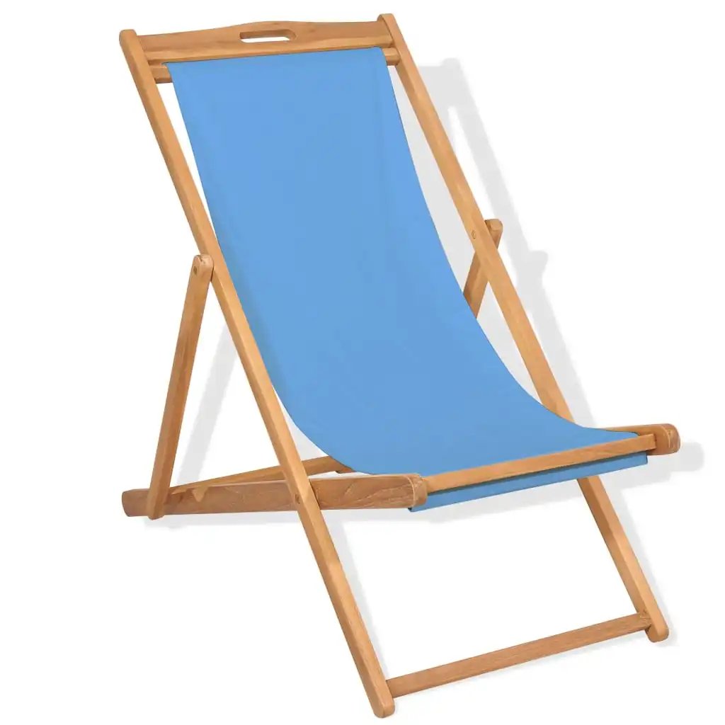 Teak 22.1"x41.3"x37.8" Blue Outdoor Chair Outdoor Furniture