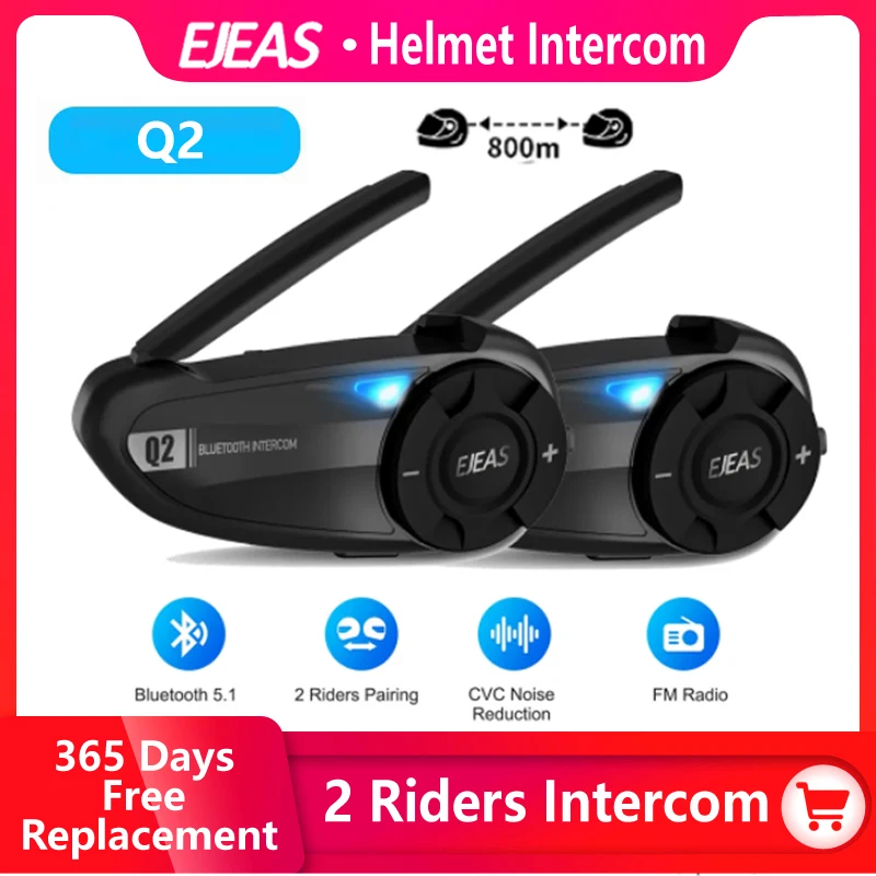 Bluetooth-гарнитура для мотоциклетного шлема до 2 водителей