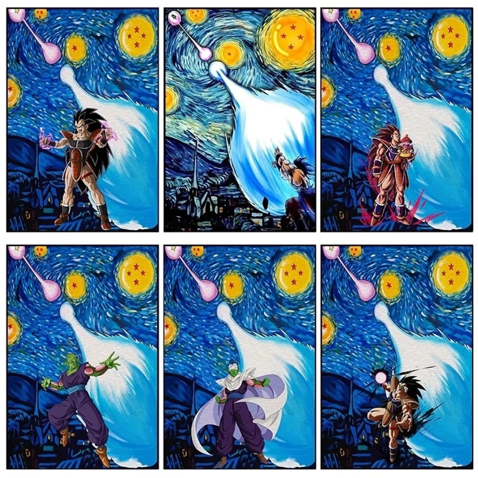 

DIY Diamond Painting Dragon Ball Van Gogh Starry Sky Goku Full puzzle Diamond Embroidery gift diamond Mosaic Kids Room Decor