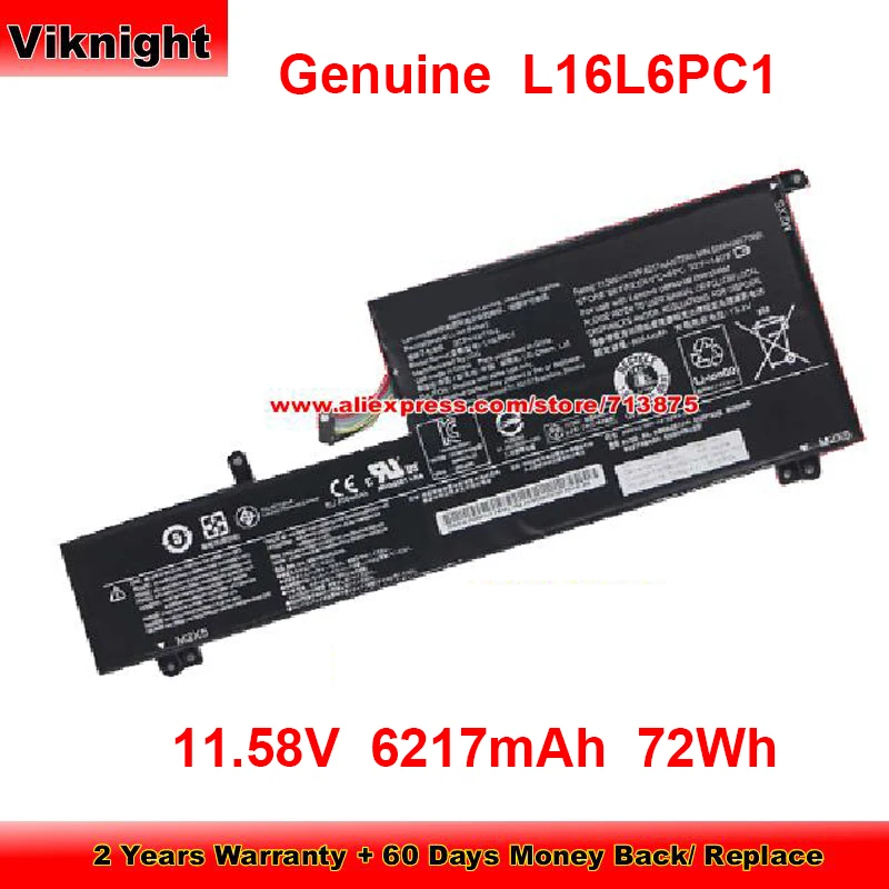 Оригинальный аккумулятор L16L6PC1 L16C6PC1 5B10M53745 для Lenovo Yoga 720-15 720-15Ikb 720-15IKB-80X7 5B10M53743 11,58 в 6217 мАч 72 Втч