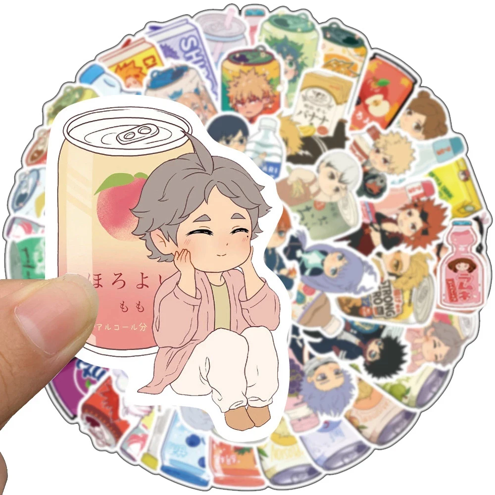 103050pcs cute mix anime drinks cartoon stickers demon slayer genshin impact phone guitar luggage bike graffiti sticker toys free global shipping