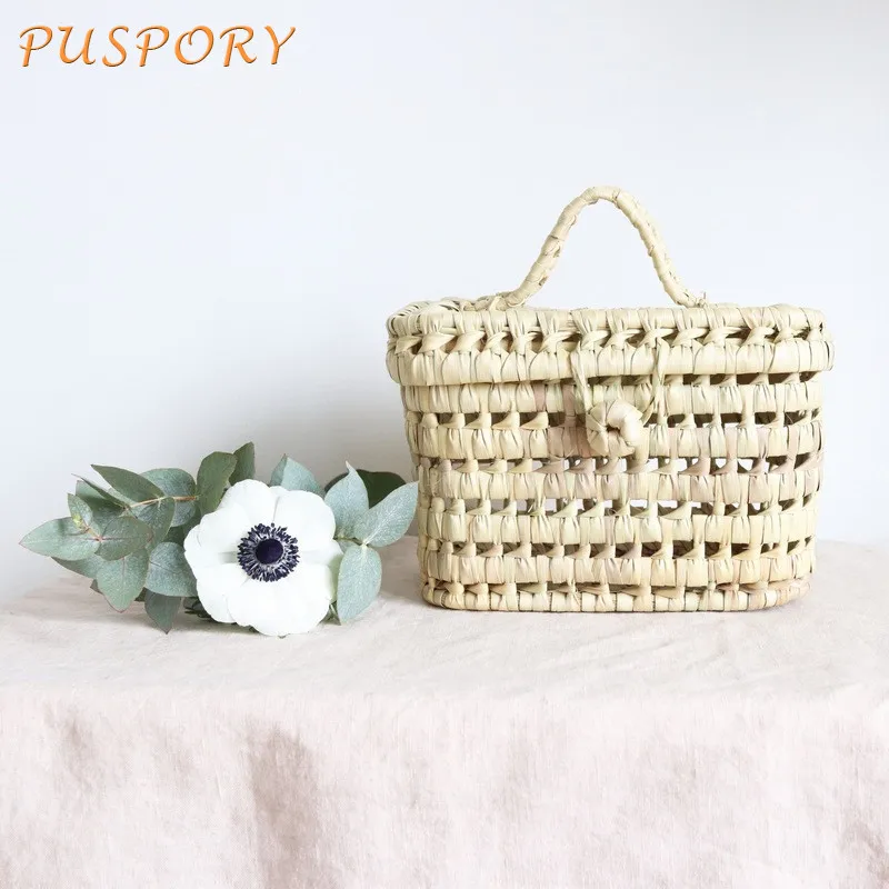 

Mommy Bag Portable Grass Weave Diaper Bag Home Sundries Baby Clothing Storage Box New Multifunction Outdoor Light Picnic Basket