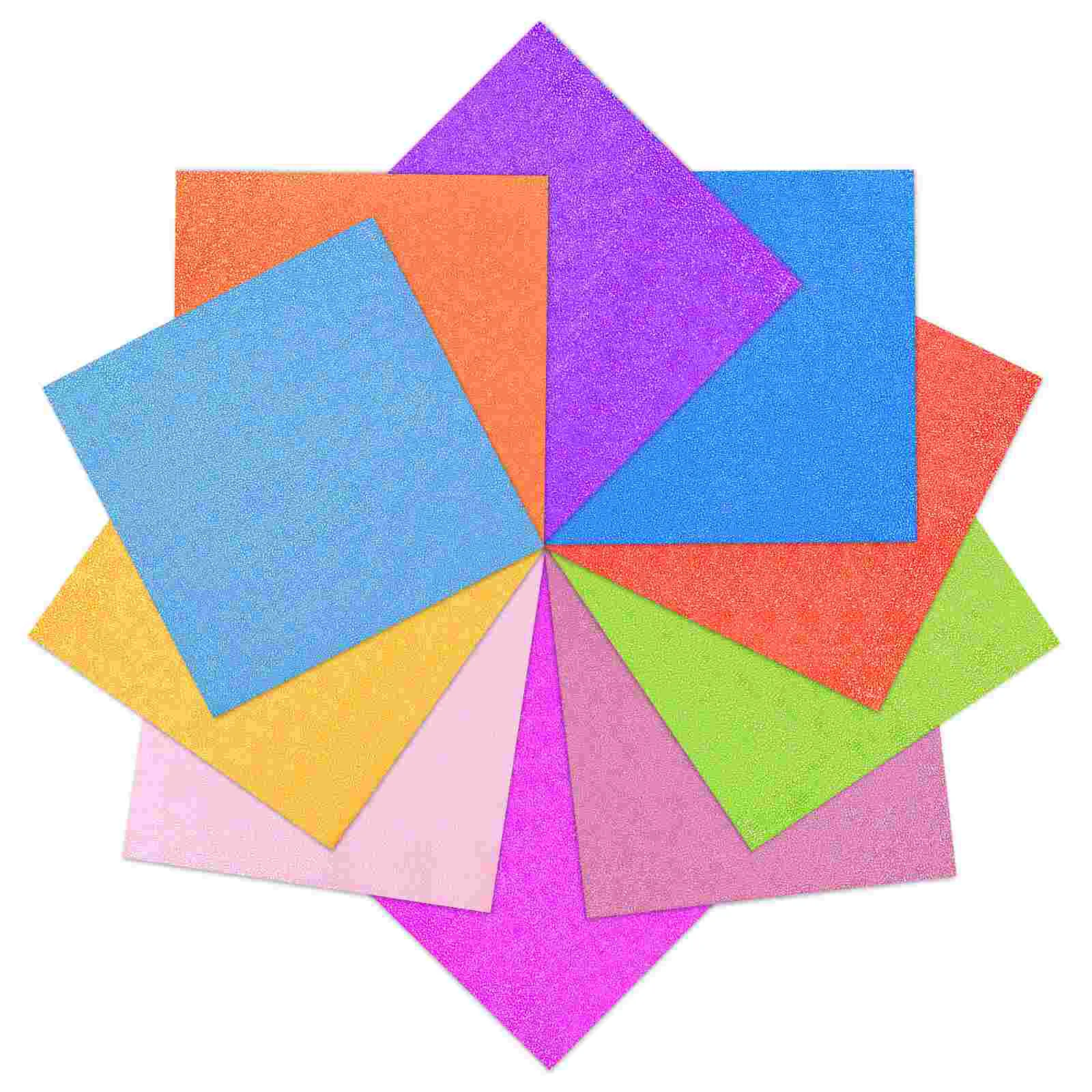 

Paper Origami Iridescent Square Ridescent Star Strips Crane Glitter Craft Folding Handcraft Diy