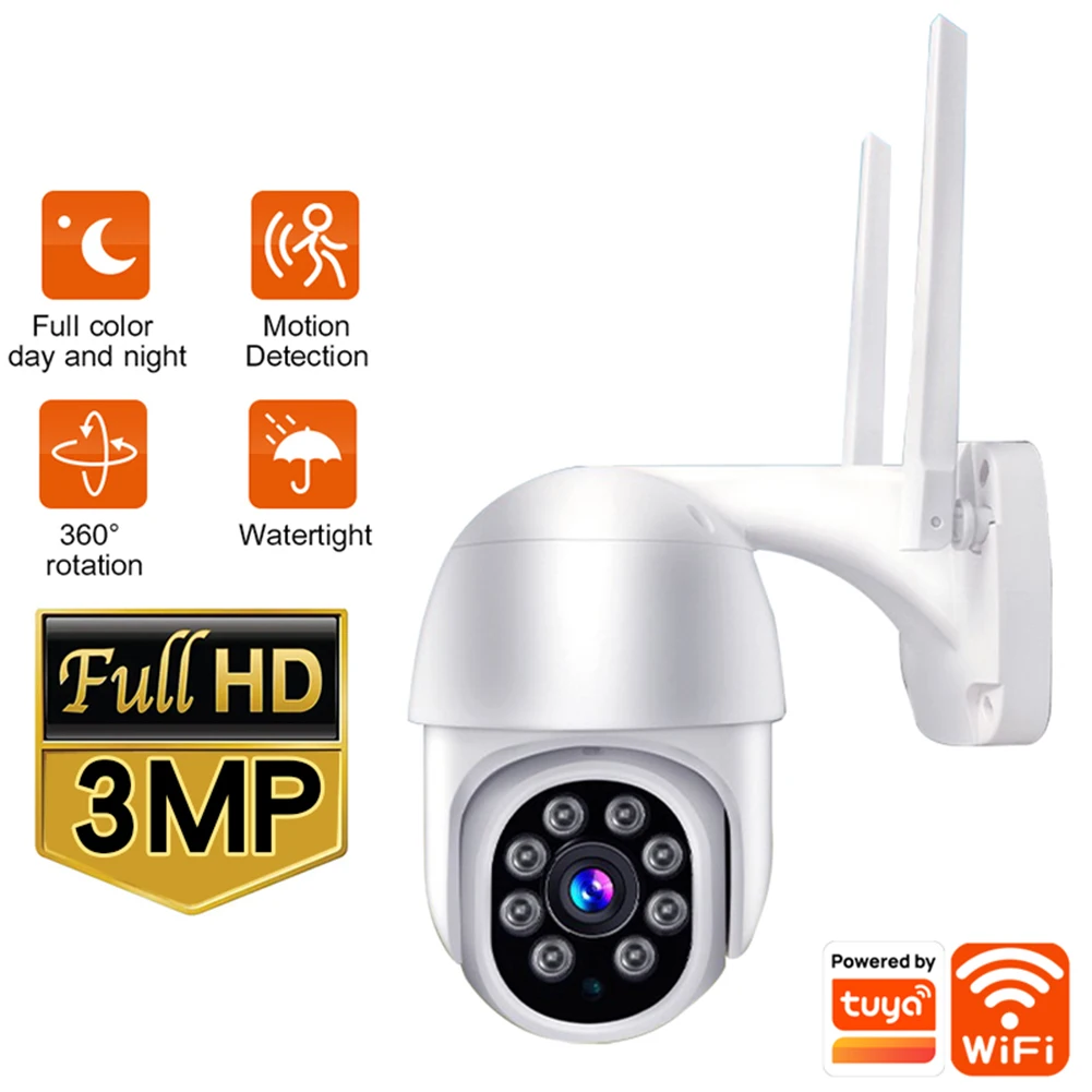 

Tuya Security Camera Waterproof Motion Detector 1080P 2MP Auto Human Tracking Camera IR Night Vision Indoor Outdoor Monitoring