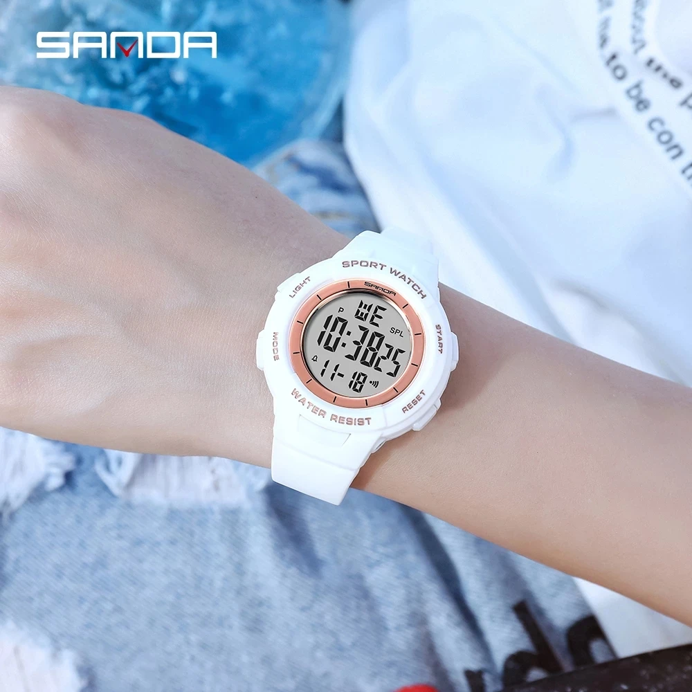 Fashion Casual Women's Watches SANDA 2023 Waterproof Digital Watch Sports Wristwatches For Female Clock Relogio Feminino 6006 enlarge