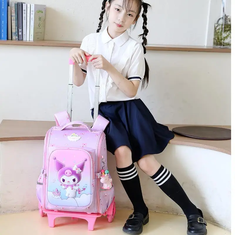 Miniso Kawaii школьная шестиколесная тележка для учащихся начальной школы сумка Kuromi с