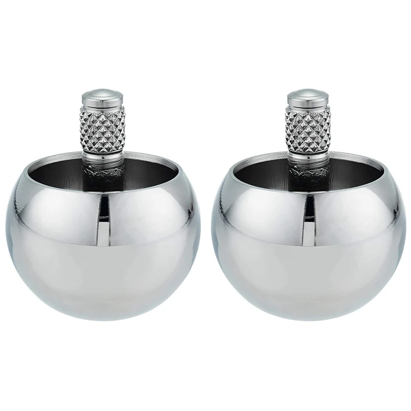 

2X Tippe Top Metal Flip Over Top Stainless Steel Spinning Top Amazing Toy Gift, Silver