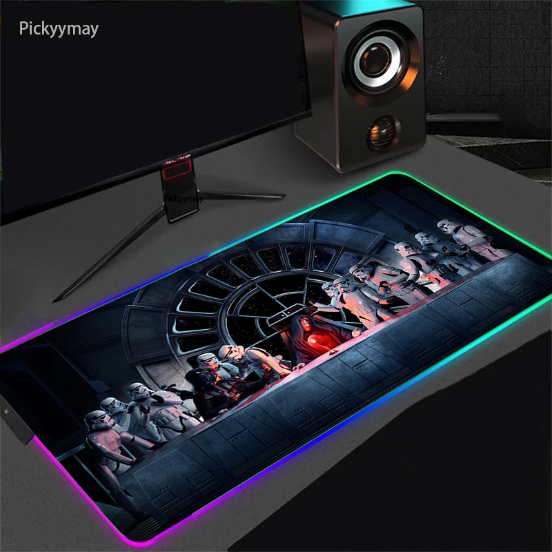 

Wars RGB Gaming Mouse Pad Large Mice Pad Gamer XXL Computer Mousepad Big Mouse Matled LED Backlight Carpet Keyboard Desk Mats