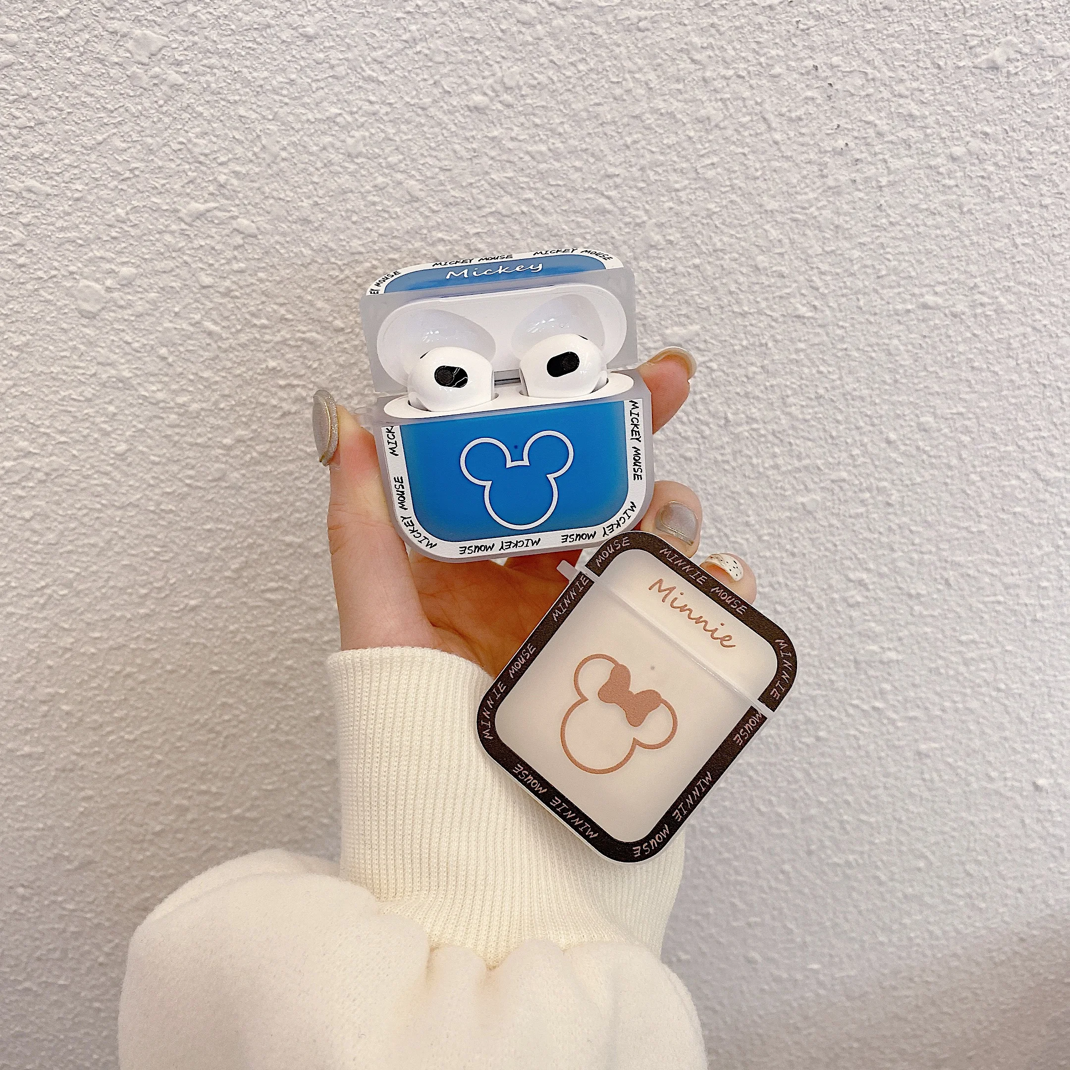 

Disney Mickey Mouse Lovers Earphones Case for Apple AirPods Air Pods 1 Pro 2 3 Cover Headphone Anti-fall Box