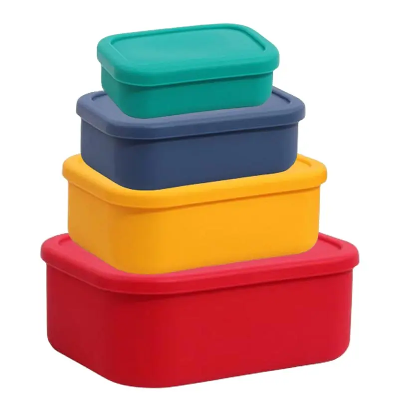 Набор Пищевых силиконовых ланч-боксов герметичная коробка для сохранения